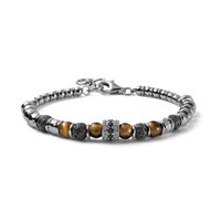 Bracciale Maria Cristina Sterling Uomo Sovrano di fuoco in Argento Pietra lavica G4142